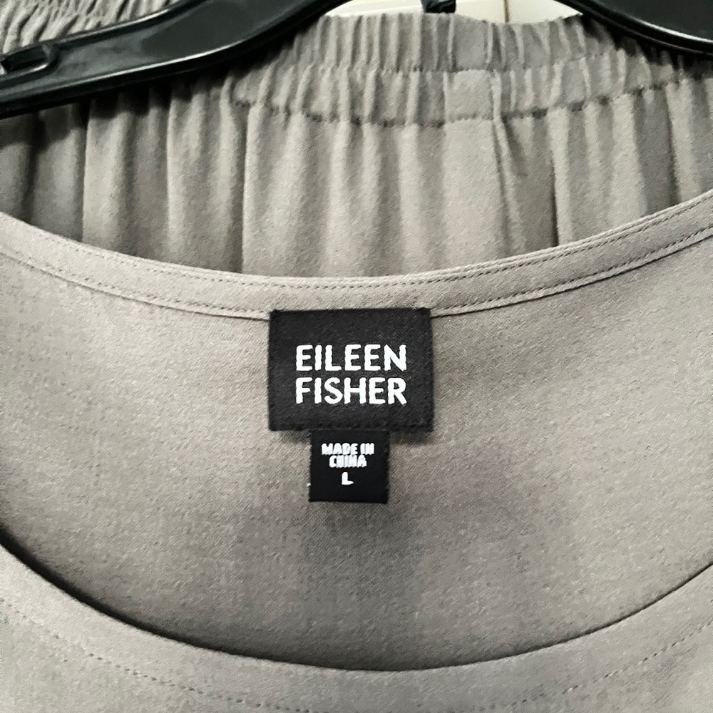 COPY - Eileen Fisher Gray Silk Georgette Crepe Tank